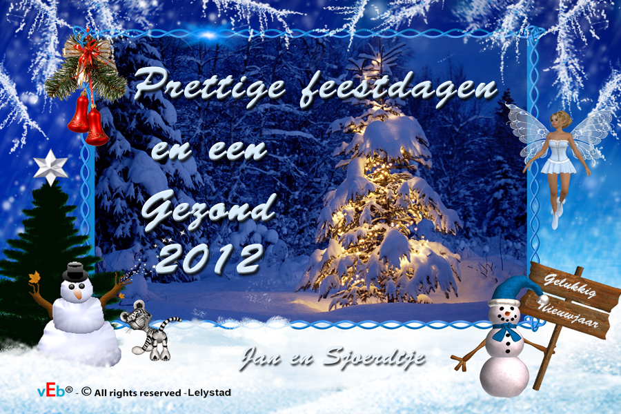 Kertskaart - finen feestdagen en gelukig Nieuwjaar